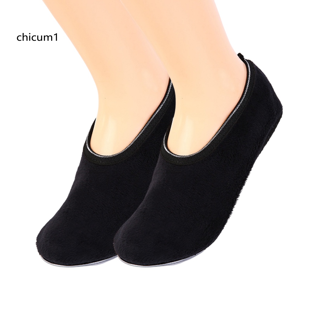 1 Đôi Vớ Dày Giữ Ấm Chống Trượt Màu Sắc Tương Phản Thời Trang Mùa Đông Cho Nữ