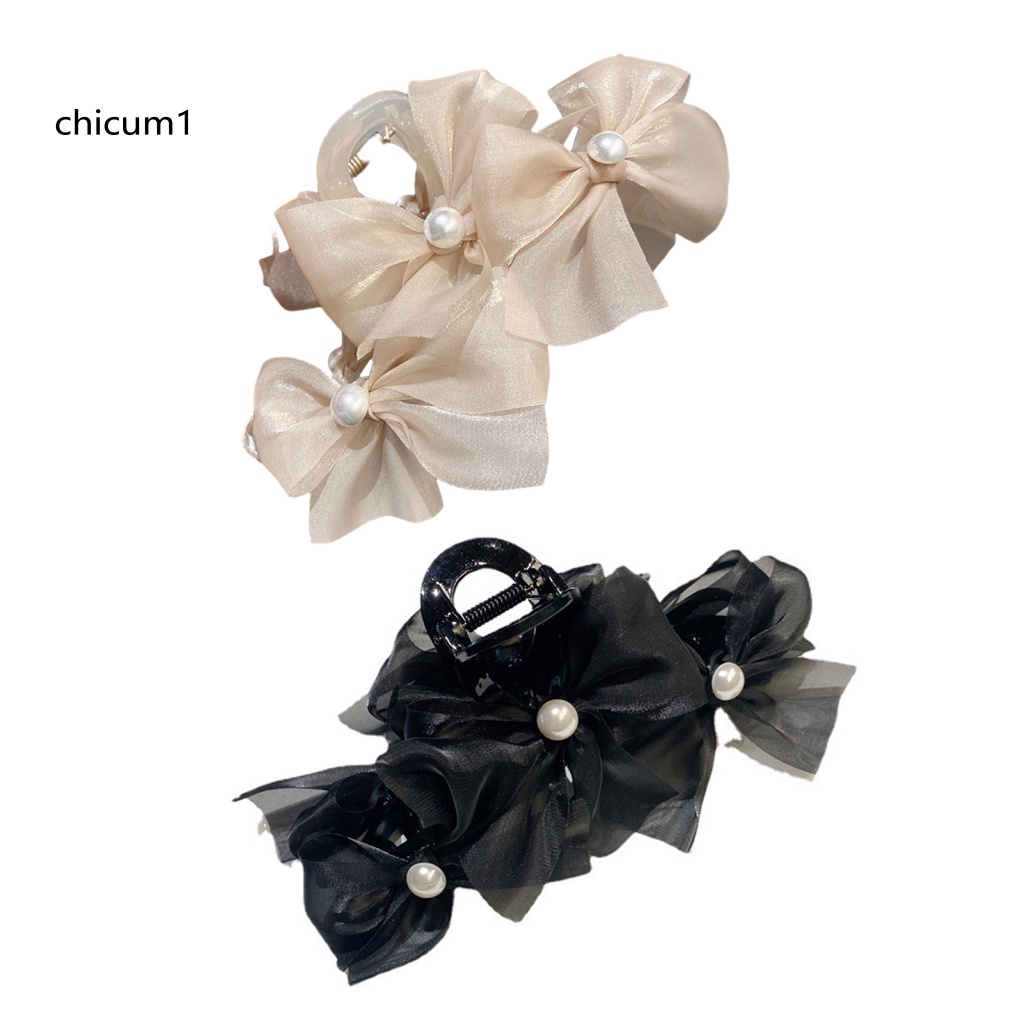 Kẹp Tóc Càng Cua Đính Ngọc Trai Giả Chống Trượt Có Răng Cưa Chéo Cỡ Lớn Thời Trang Dự Tiệc Cho Nữ