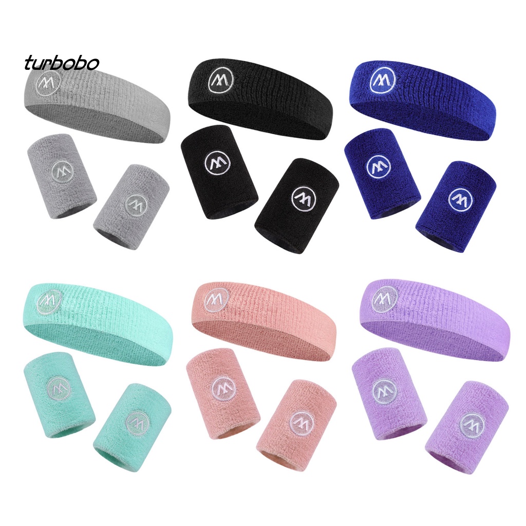 1 Set Băng Đô Quấn Đầu Và Cổ Tay Thấm Hút Mồ Hôi Nhanh Khô Bằng Vải Nylon Siêu Mềm Dùng Trong Thể Thao