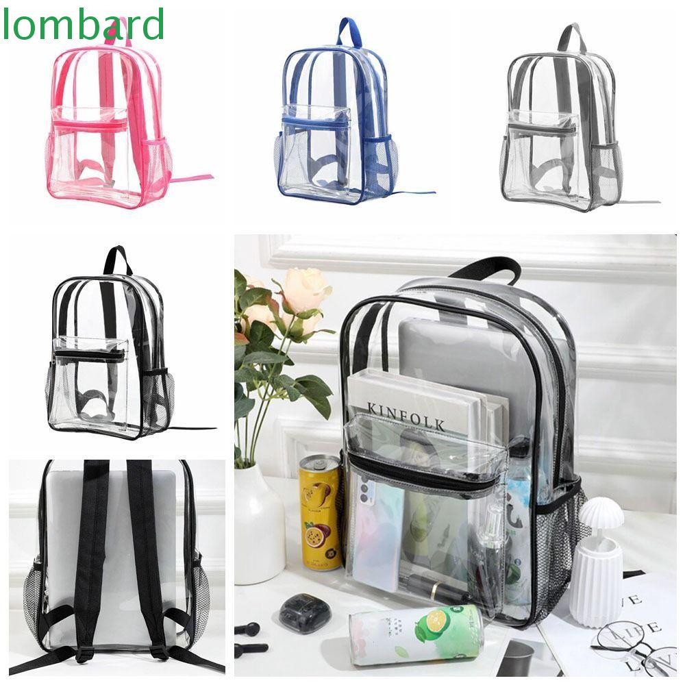 LOMBARD Ba Lô Trong Suốt Có Khóa Kéo Cỡ Lớn Chống Thấm Nước