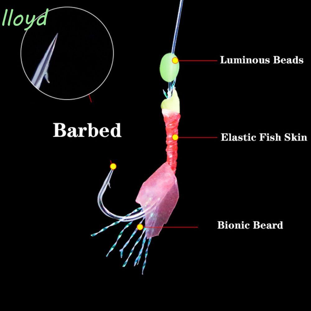 LLOYD Mồi Câu Cá Giả Dạ Quang Có Móc Bằng Lông Vũ
