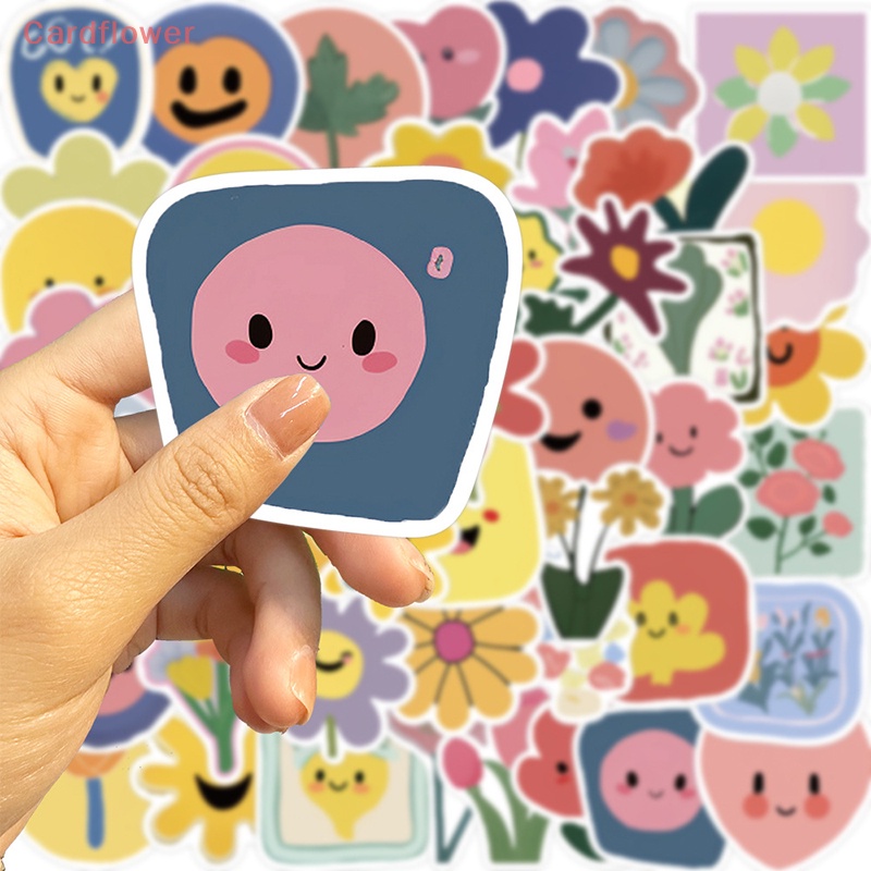 Bộ 50 Miếng Dán Hình Hoa Mặt Cười Graffiti Trang Trí Đa Ứng Dụng Mới