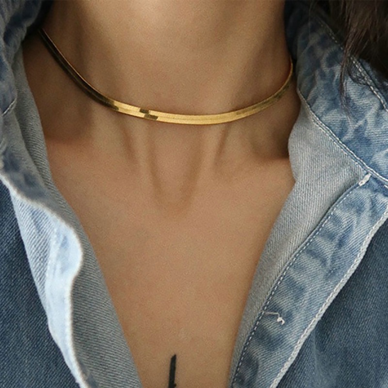 Set 2 Vòng cổ Mạ Vàng Bằng Thép Không Gỉ Thời Trang Cá Tính Cho Nữ