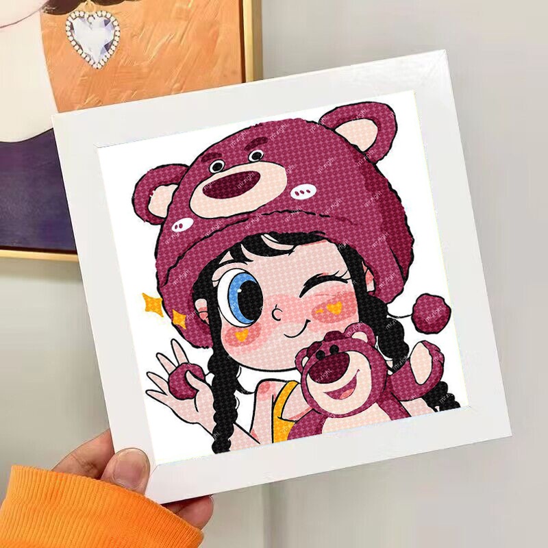 Bộ Tranh Đính Đá Tự Làm Hình Cún Sanrio Kumamon Cho Bé