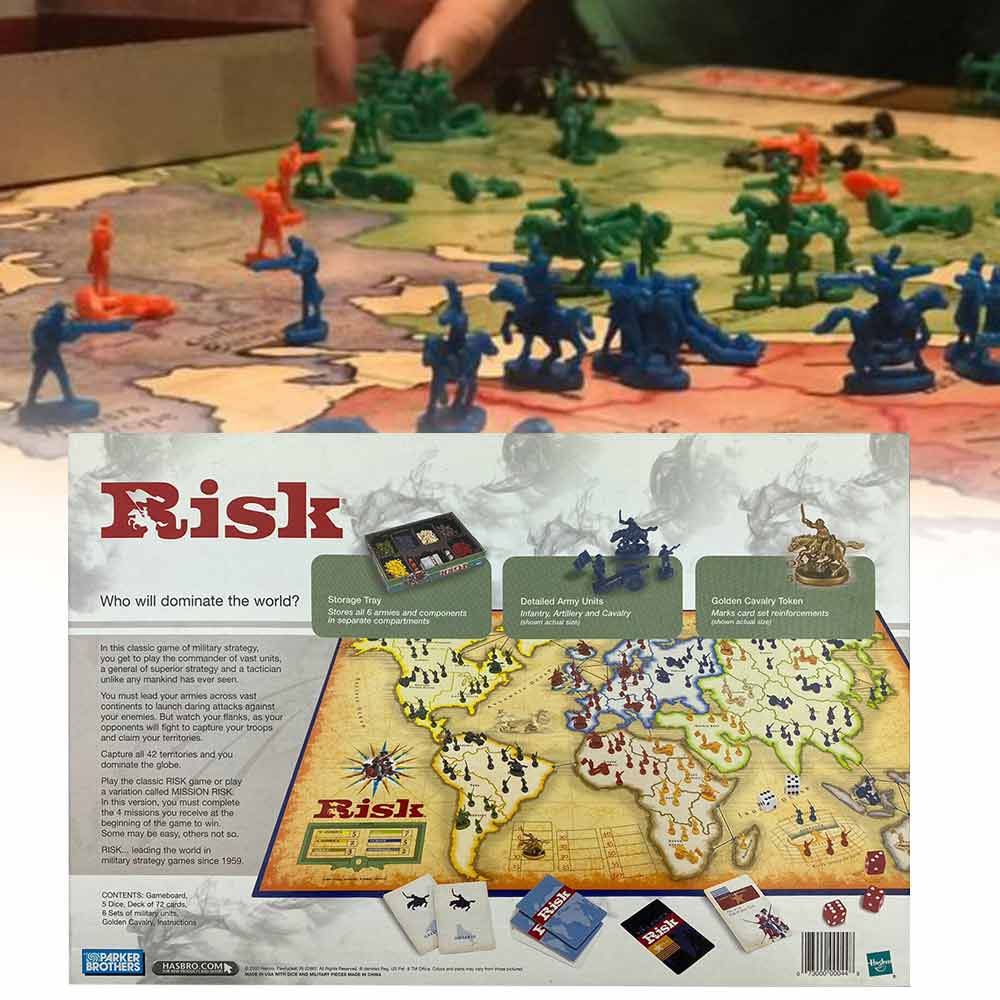 Board game RISK card risk Parker Brothers card game suitable for 2 or 6 players board game
