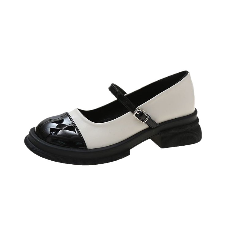 Giày búp bê nữ lolita đế PU 5 cm siêu nhẹ  giày oxford mũi vuông da bóng siêu đẹp mã L17