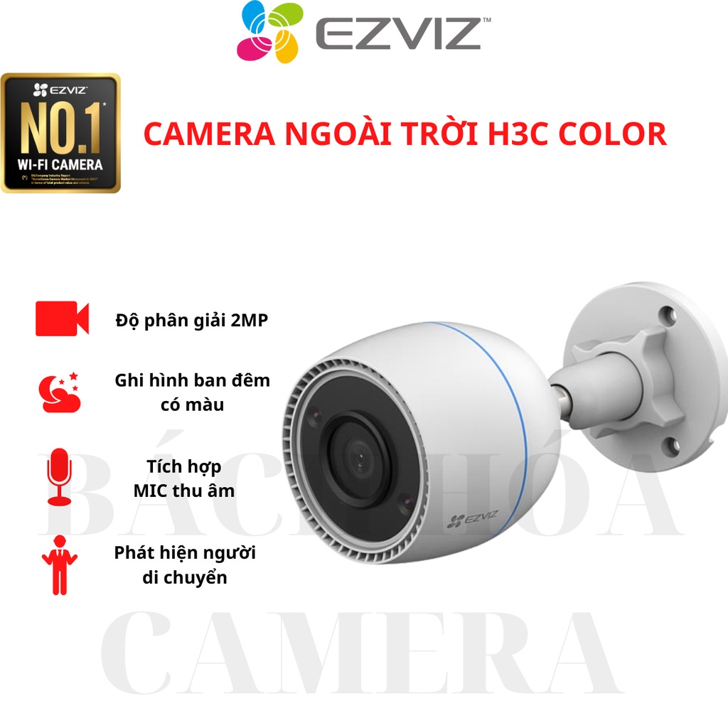 Camera WIFI Ngoài Trời có màu ban đêm EZVIZ C3TN/H3C 1080p chính hãng bảo hành 24 tháng