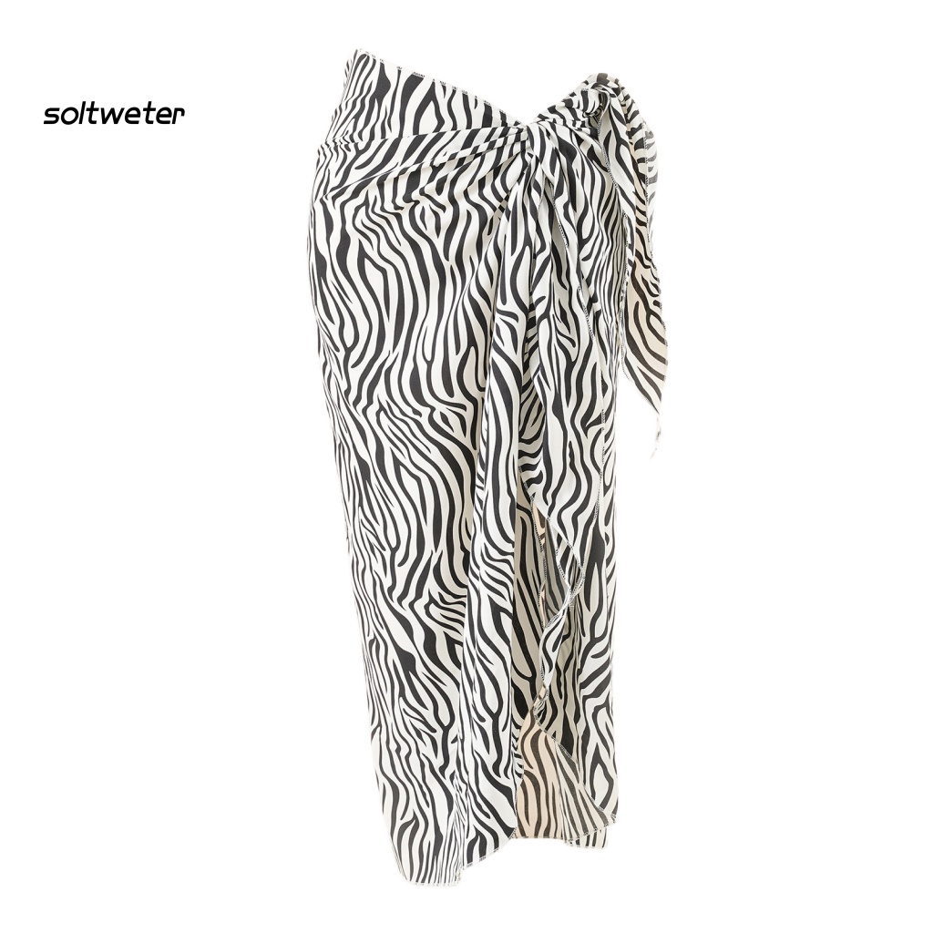 Chân Váy Quấn Bikini Màu Nhuộm Gradient Họa Tiết Da Báo Quyến Rũ