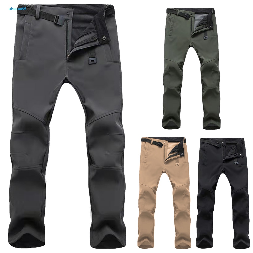 Quần Dài Leo Núi PEMG Vải Lông Cừu Dày Dặn Chống Gió / Nước Thời Trang Cho Nam