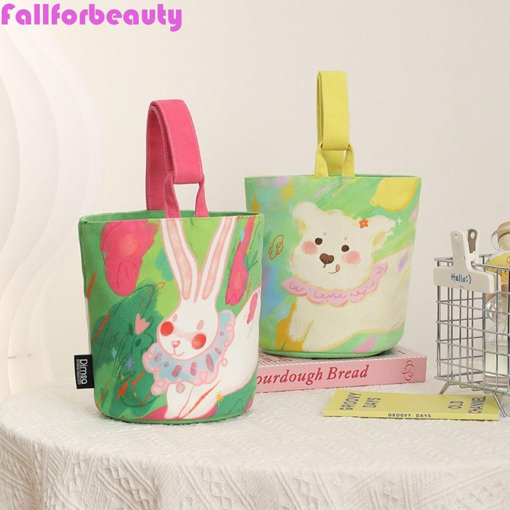FALLFORBEAUTY Túi Xách Đeo Vai Vải Oxford Canvas In Họa Tiết Graffiti Đựng Mỹ Phẩm Dễ Phối Đồ