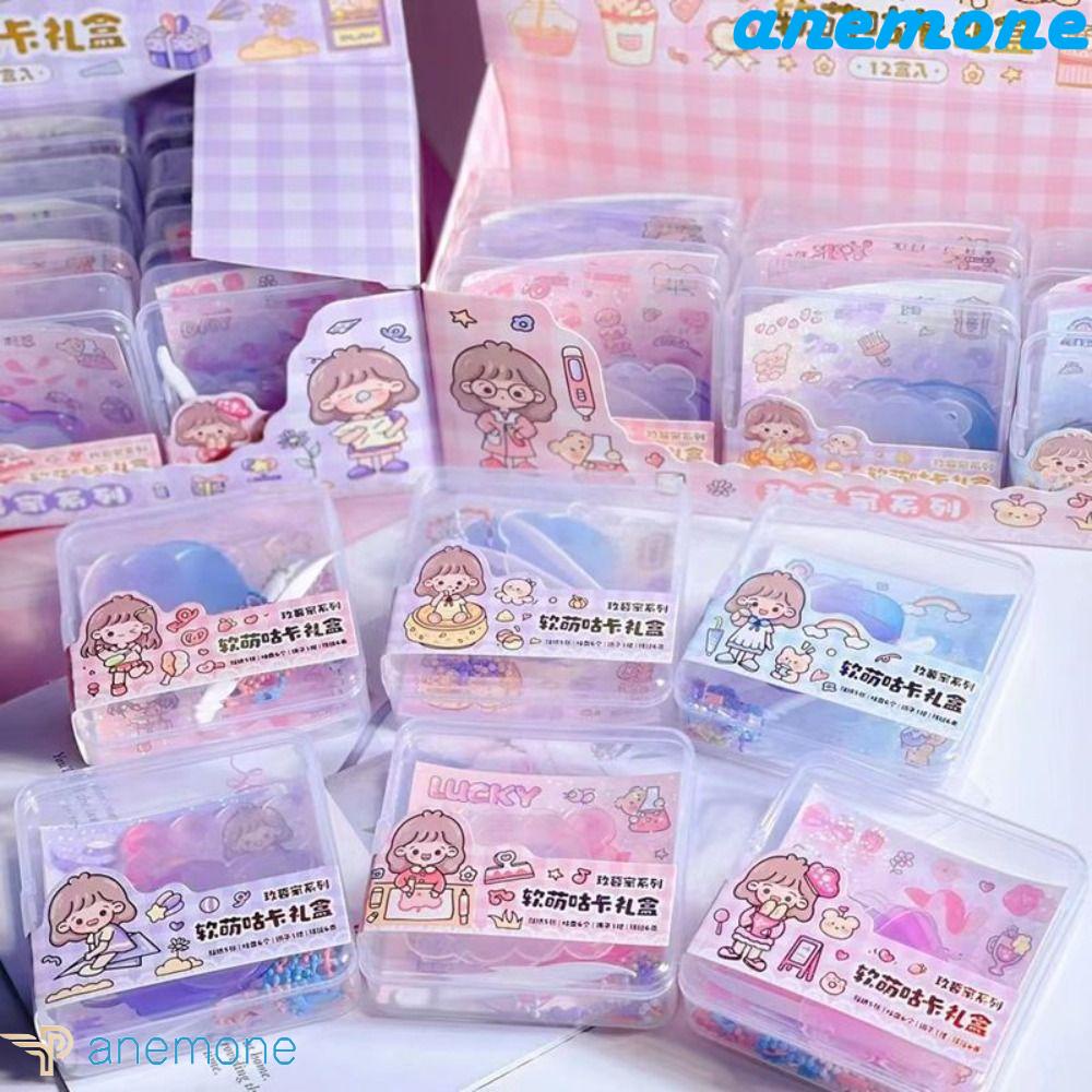 ANEMONE Bộ Hộp Quà Tặng Thẻ Goo Mềm Gấp Gọn Kèm Khay Đựng Và Dây Xích Goo DIY