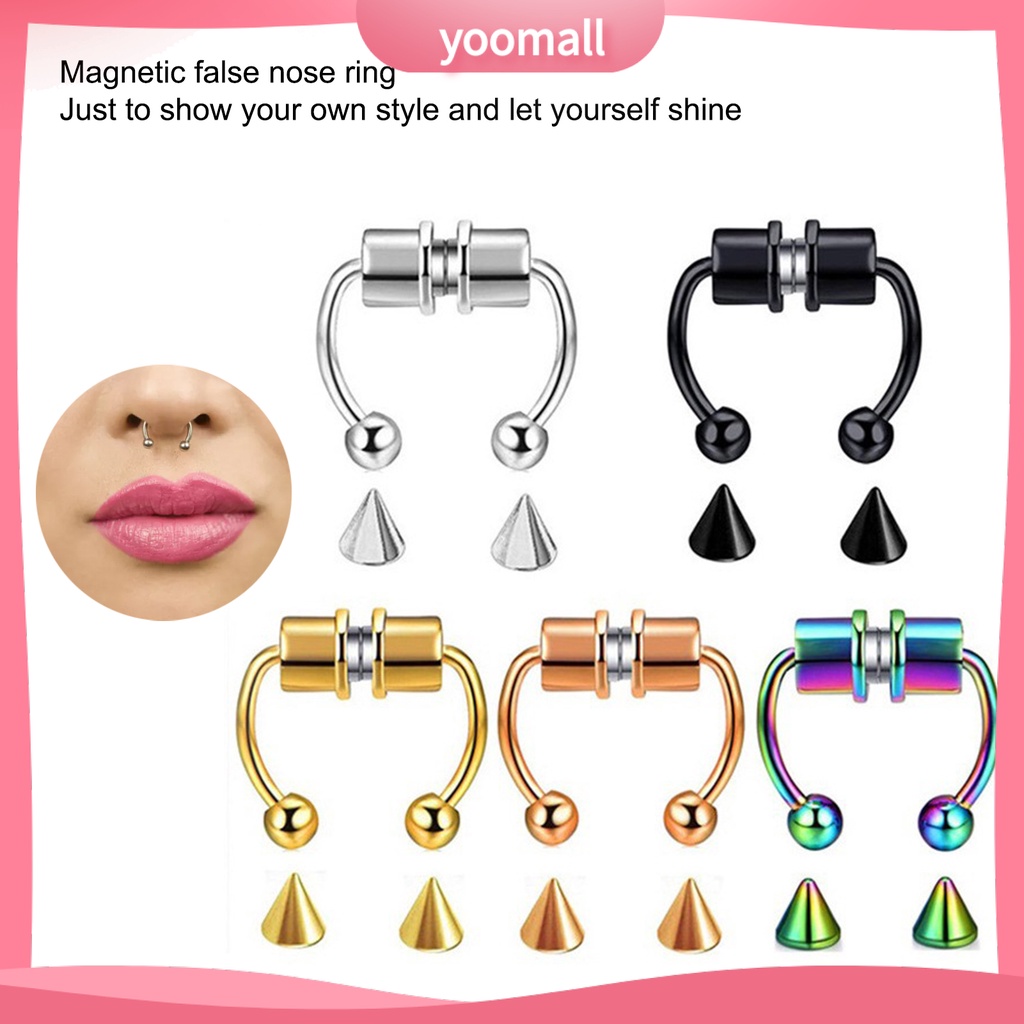 Khuyên Mũi Không Cần Xỏ Lỗ Bằng Thép Không Gỉ Tái Sử Dụng Được Thời Trang