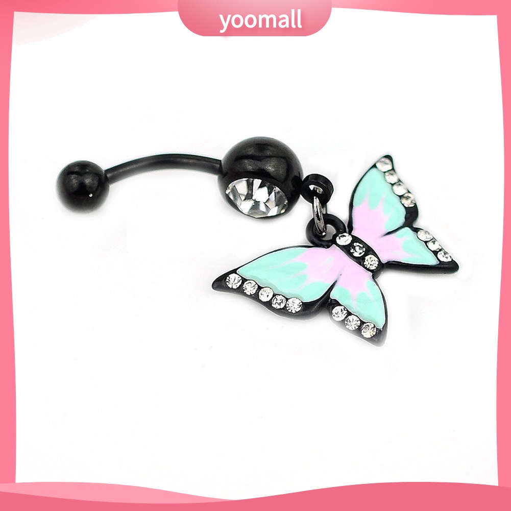 Khuyên Rốn Hình Con Bướm Đính Đá Nhân Tạo Thời Trang