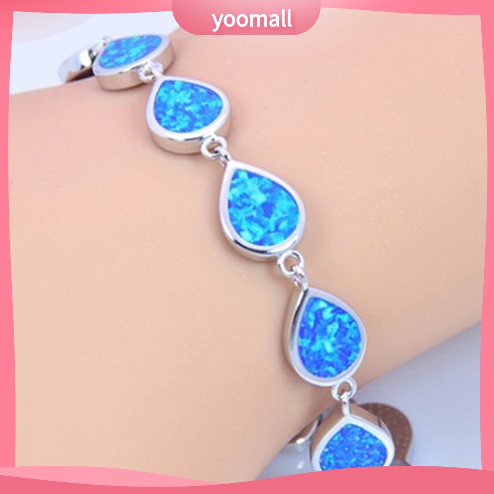Vòng Tay Đá Opal Hình Giọt Nước Thời Trang Cho Nam Và Nữ