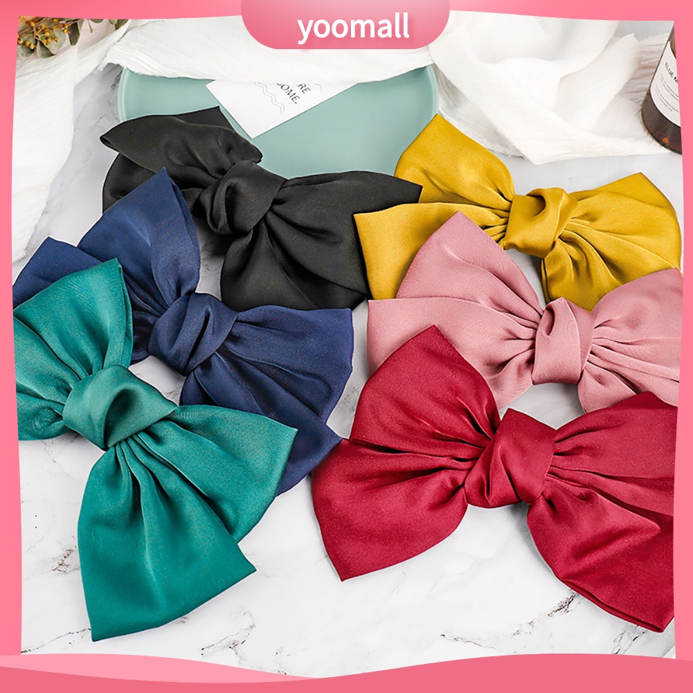 Kẹp Tóc Nơ Lớn Màu Sắc Ngọt Ngào Cho Nữ