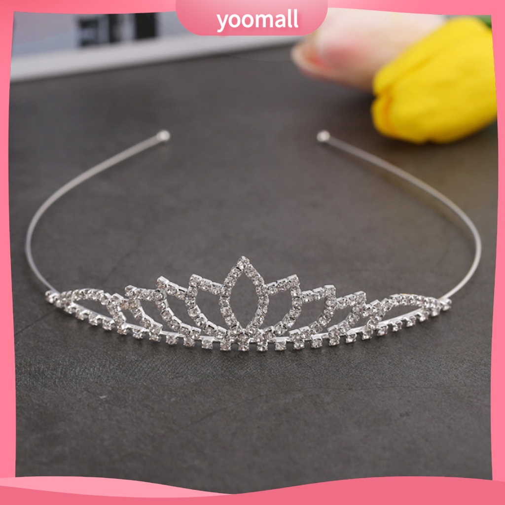 Vương Miện Cài Tóc Đính Đá Lấp Lánh Sang Trọng Cho Cô Dâu