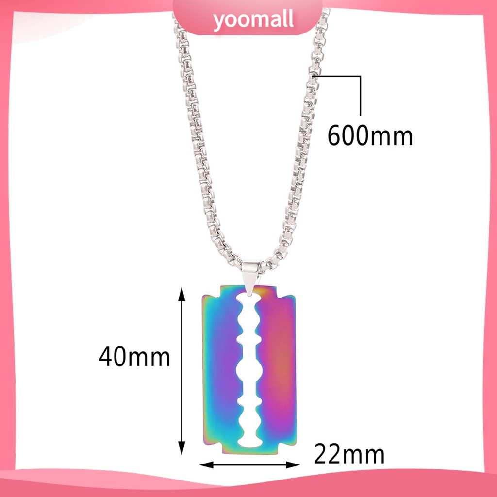 Vòng cổ Mặt Hình Lưỡi Dao Bằng Thép Không Gỉ Mạ Điện Phong Cách Punk Hip Hop Làm Quà Sinh Nhật Hàng Ngày Cho Nam Và Nữ