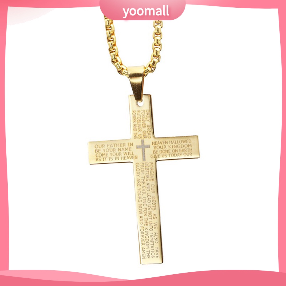 Vòng cổ Thép Titan Mặt Chữ Thập Phong Cách Retro Cho Nam