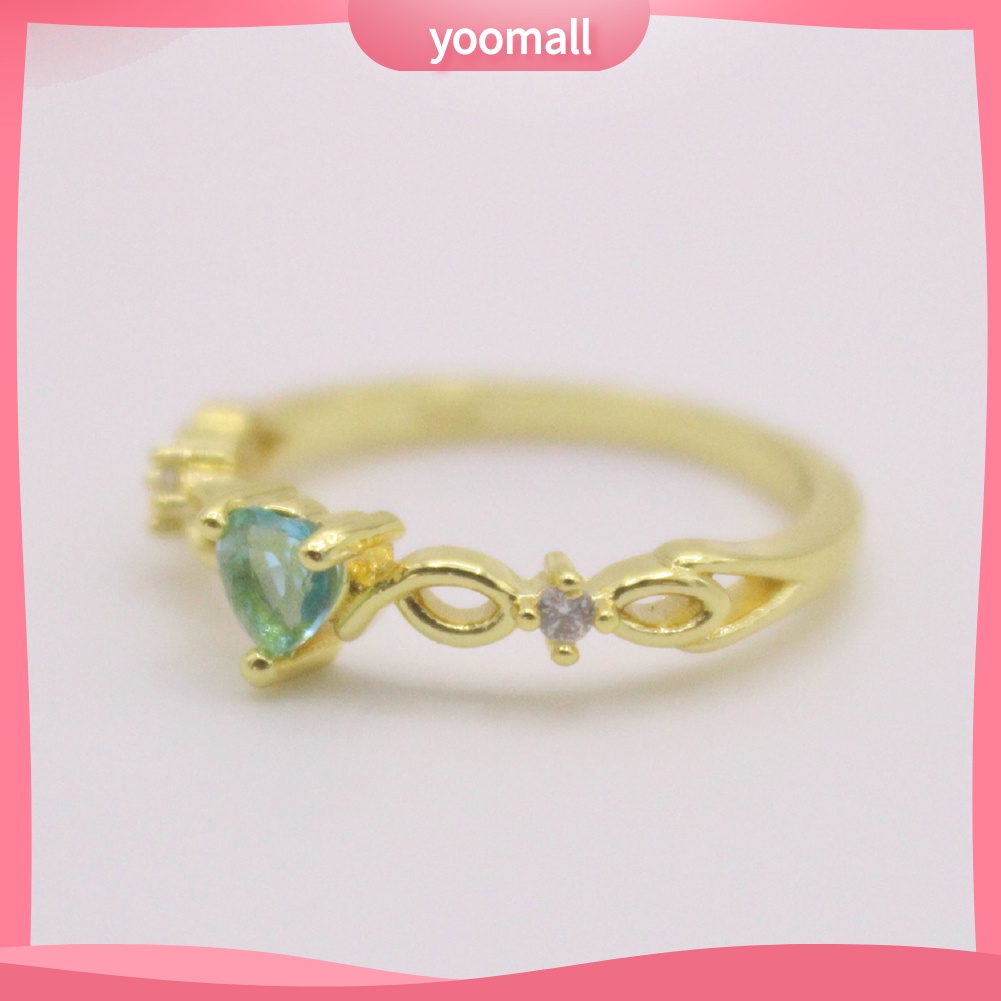 Nhẫn Cưới Hình Trái Tim Đính Đá Zircon Thời Trang Cho Nữ