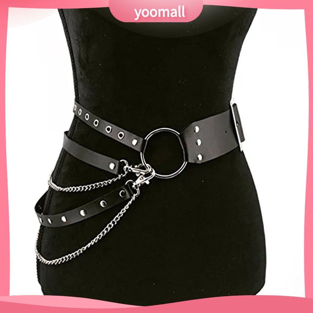 Dây Thắt Lưng Da Giả Đính Đinh Tán Phong Cách Hip Hop Gothic Punk Thời Trang Cho Nữ