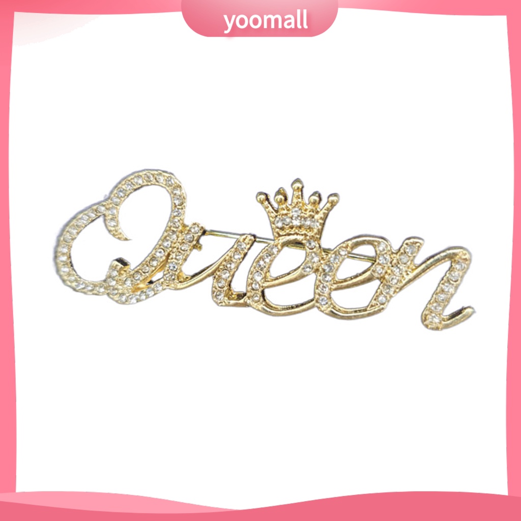 Ghim Cài Áo Hình Vương Miện Đính Đá Thời Trang Cho Nữ