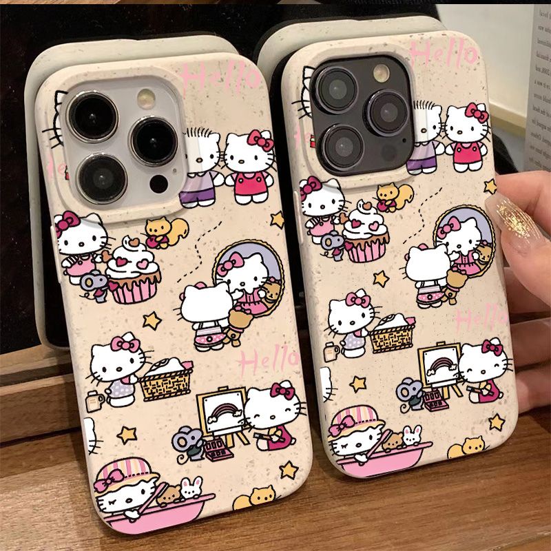 Ốp Điện Thoại Dẻo Họa Tiết Hoạt Hình Hello Kitty Dễ Thương Chống Sốc Cho iPhone12 8plus max11 7 1314pro