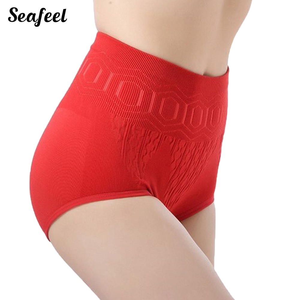 Quần Lót Màu Sắc Trơn Lưng Cao Định Hình Eo Không Đường May Cho Nữ