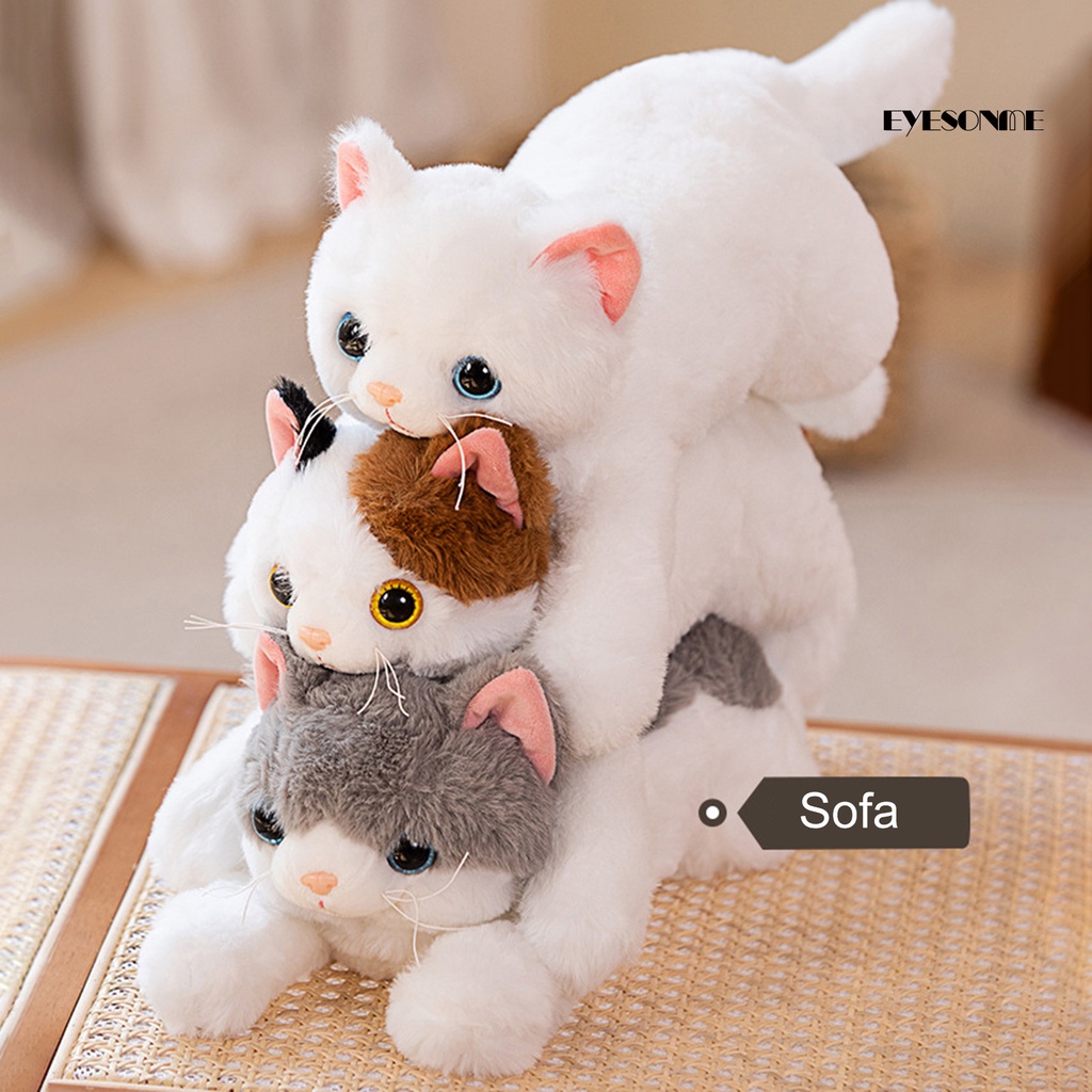 Đồ chơi nhồi bông Hình Mèo Mắt 3D Mềm Mại Đáng Yêu