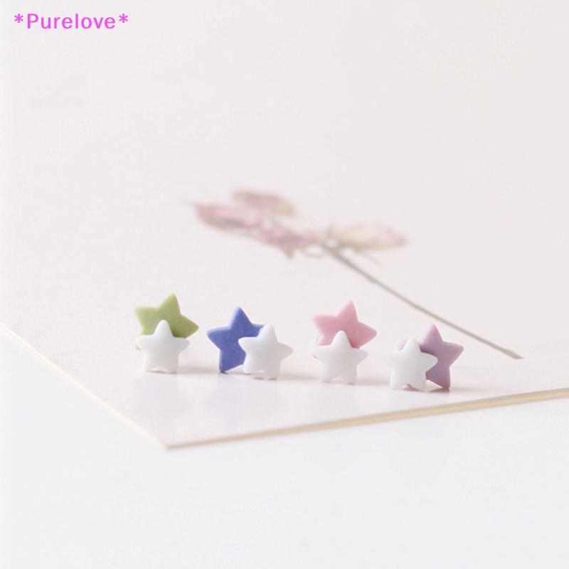 1 Đôi Bông Tai Hình Hoa Hướng Dương / Ngôi Sao / Trái Tim Bằng Sứ Nhiều Màu Thời Trang Cho Nữ Mới