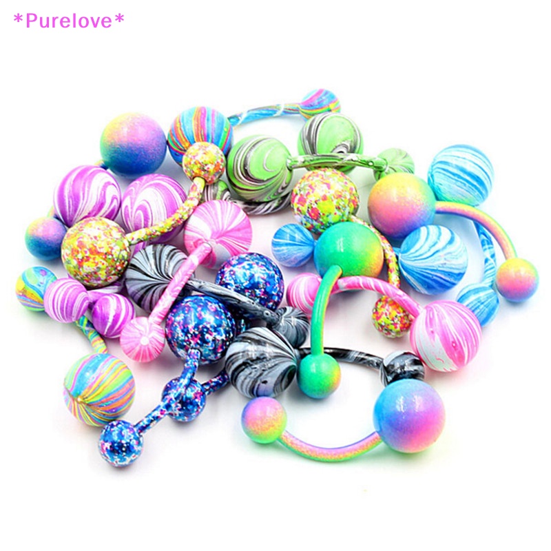 Set 10 Khuyên Rốn Bằng Thép Không Gỉ Cá Tính Thời Trang Mới