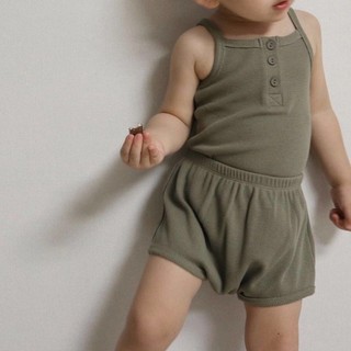 Bộ đồ ngủ mùa hè Bộ đồ ngủ cho bé Bộ đồ Cotton không tay Hàn Quốc Bộ đồ ngủ trẻ em hàng đầu