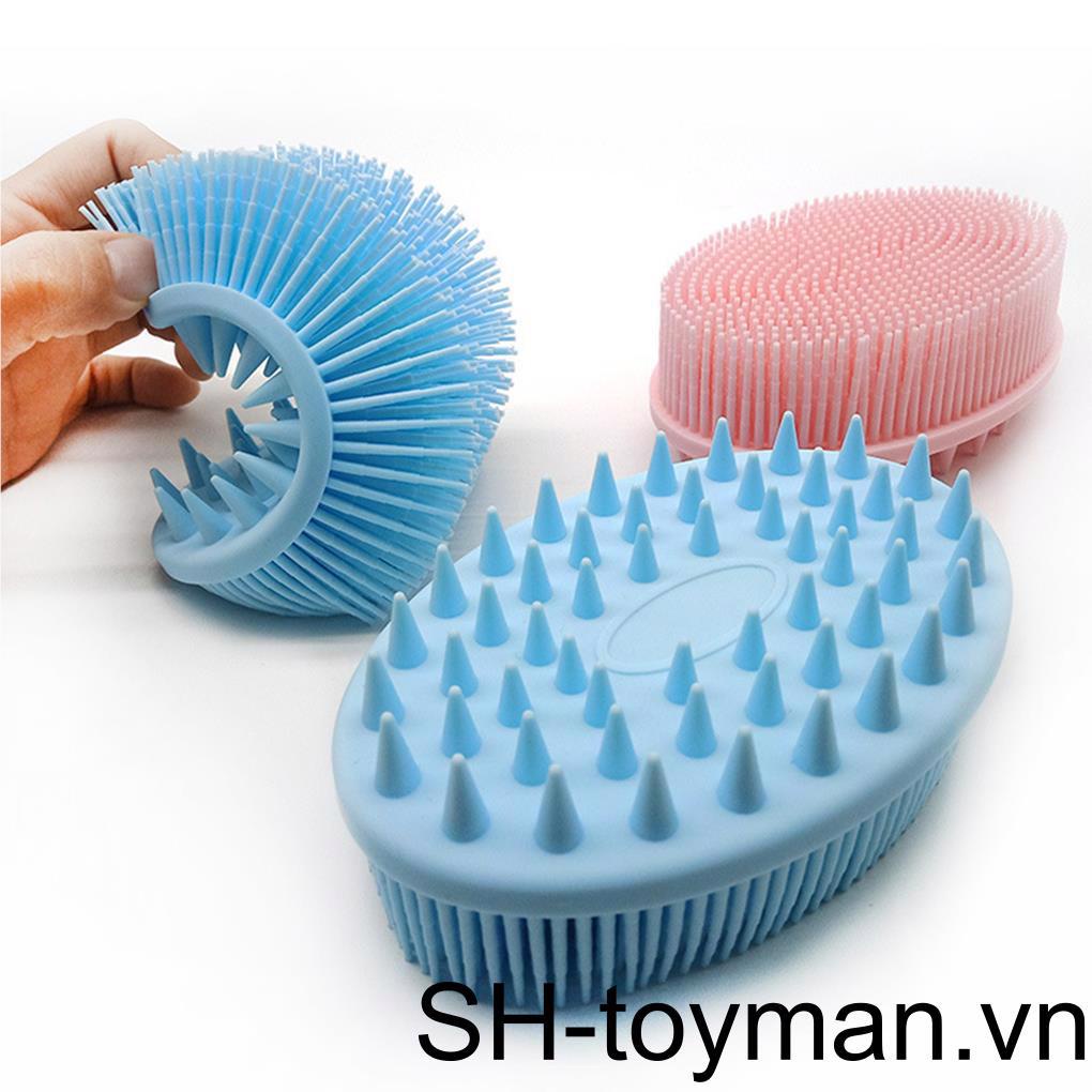 Bàn Chải Tắm 2 Trong 1 Tẩy Tế Bào Chết Bằng Silicone Tiện Dụng