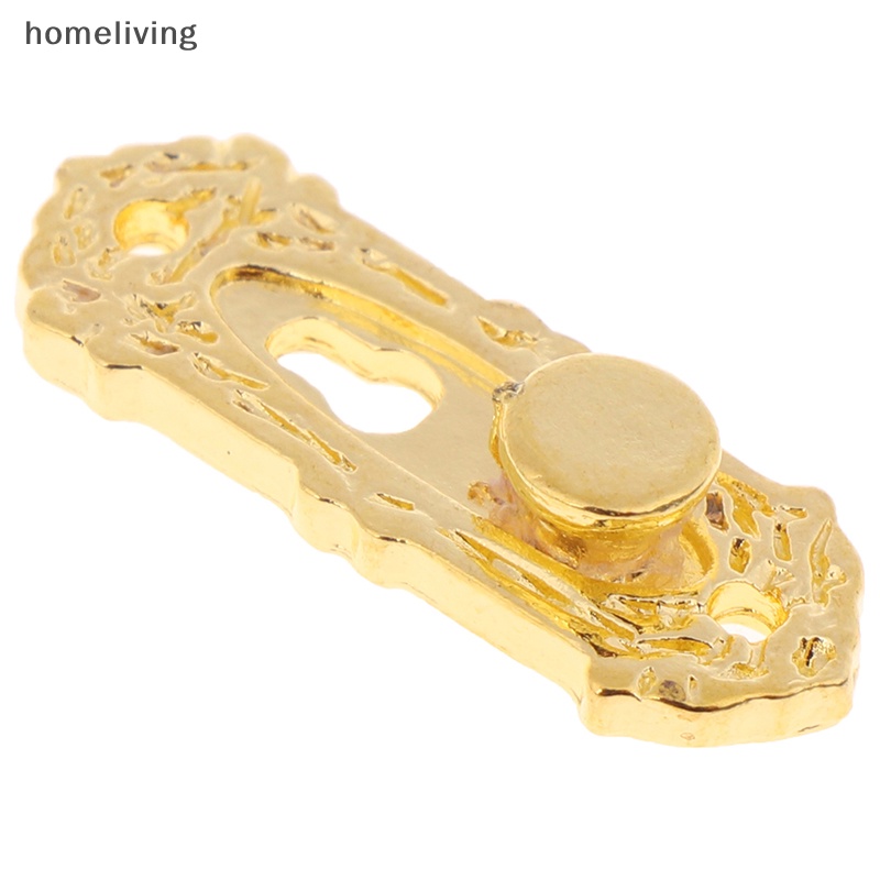 Tay Nắm Cửa Kim Loại Mini Màu Vàng Kèm Chìa Khóa Tỉ Lệ 1 / 12 Trang Trí Nhà Búp Bê