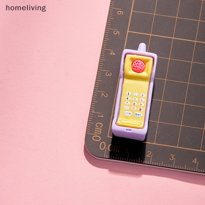 Set 2 Mô Hình Điện Thoại Di Động Mini Trang Trí Nhà Búp Bê Phong Cách Retro