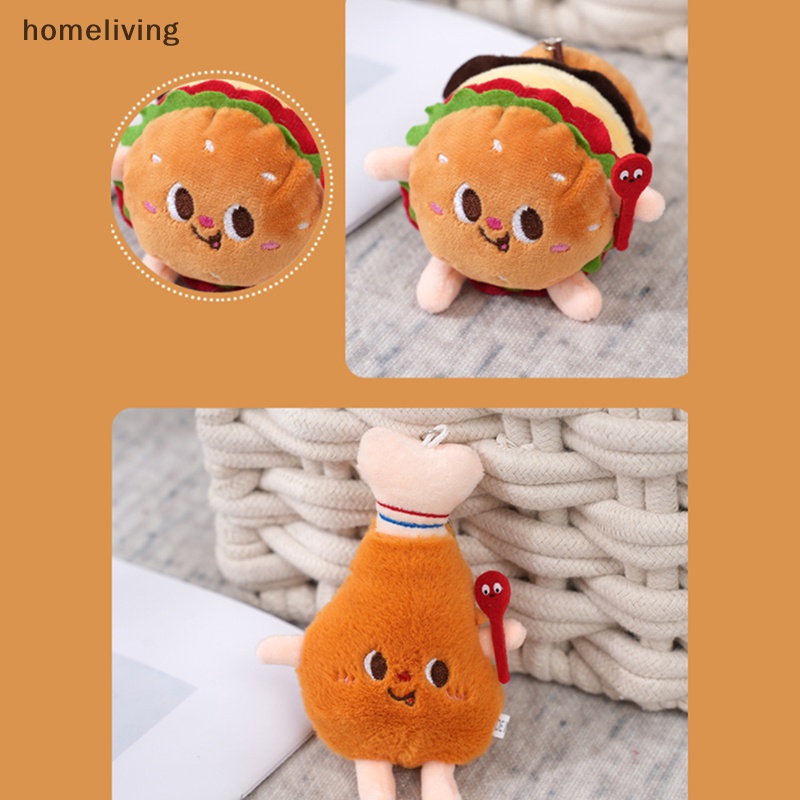 Móc Khóa Hình Hamburger Hot Dog Nhồi Bông 10cm Dễ Thương