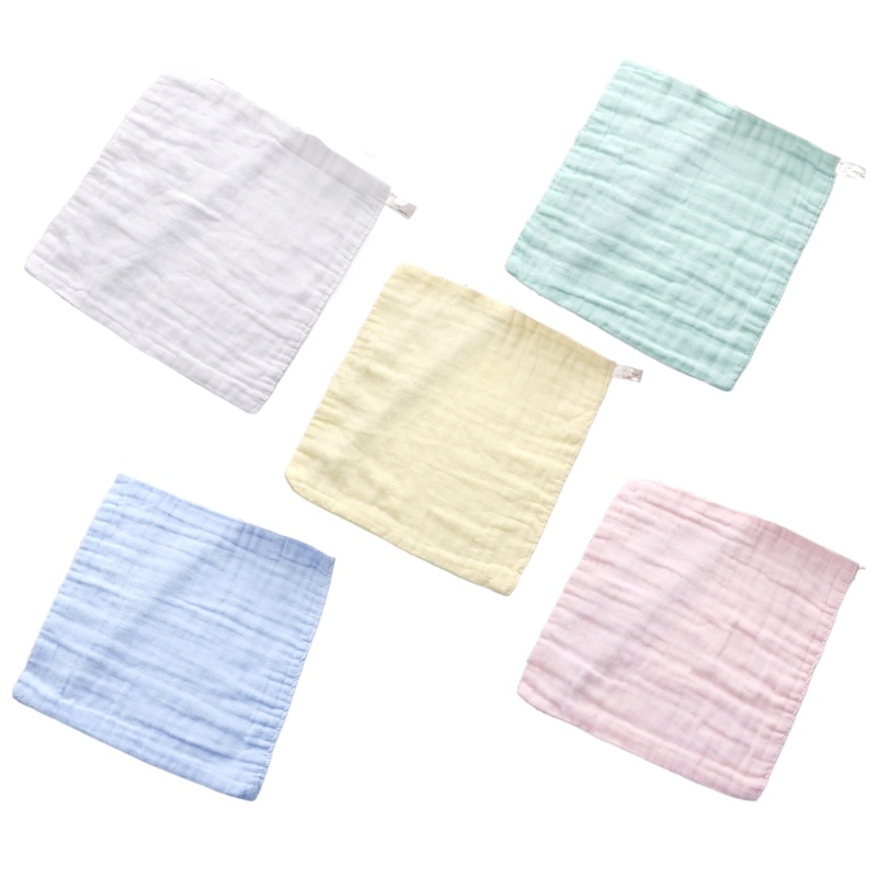 Khăn Tắm / Lau Mặt 6 Lớp Hình Vuông Nhỏ Mềm Mại Thấm Hút Nước Bọt Cho Bé