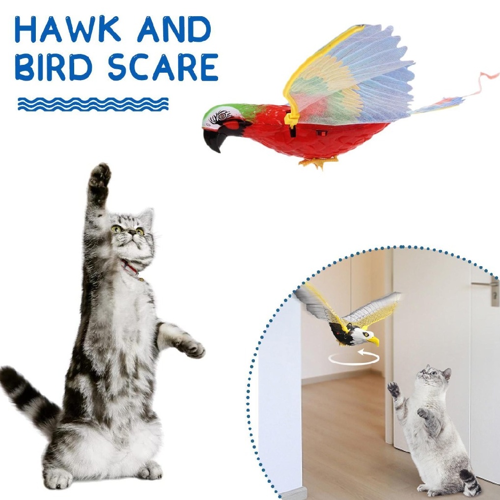 Funny Electric Flying Parrot Bird Toy Interactive Simulation with Hanging Wire