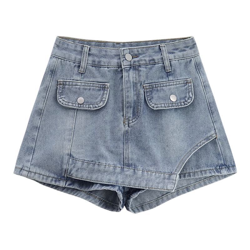 Chân Váy Denim Lưng Cao Dáng Rộng Cỡ Lớn Thời Trang Mới Cho Nữ