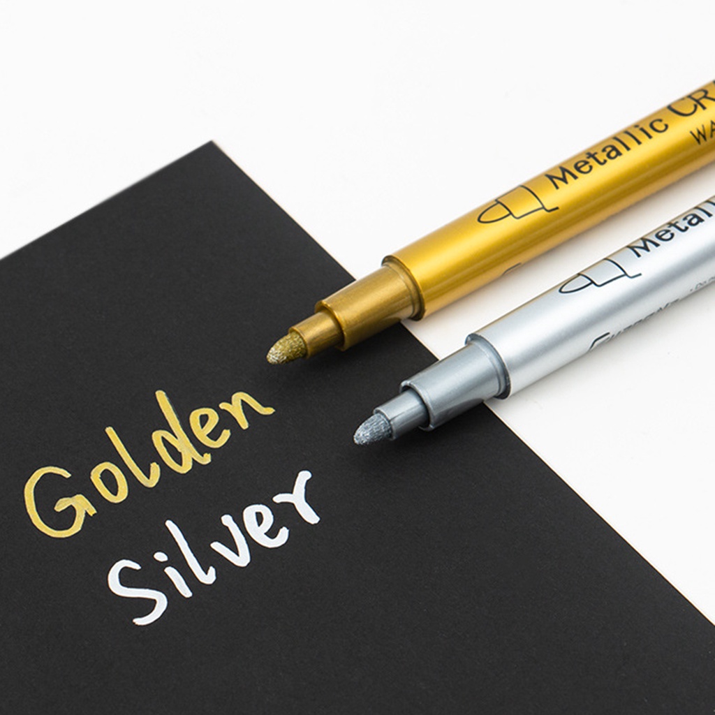 Bộ 2 Cây Bút Lông Viết Trơn Tru Bằng Nhựa Chống Nước Dùng Trang Trí Sổ Tay DIY