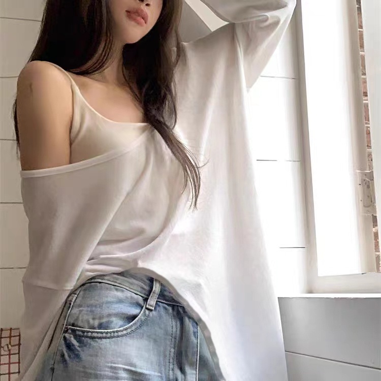 Áo Cổ Tròn Dài Tay Thiết Kế Trong Suốt Thời Trang Mùa Hè Dành Cho Nữ