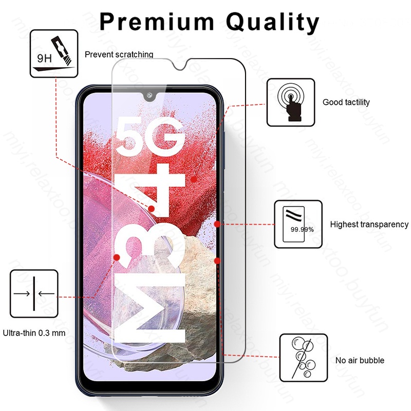 1-4 Kính Cường Lực Bảo Vệ Màn Hình Cho Samsung Galaxy M34 5G M 34 5G 2023