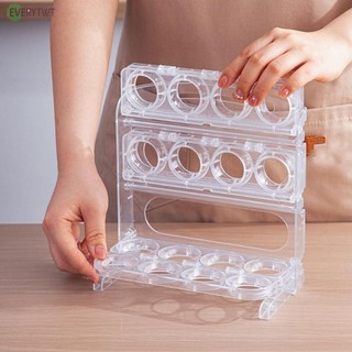 ⭐24H SHIPING ⭐Folding Egg Holder Storage Box for Refrigerator Egg Tray Fridge Organizer New