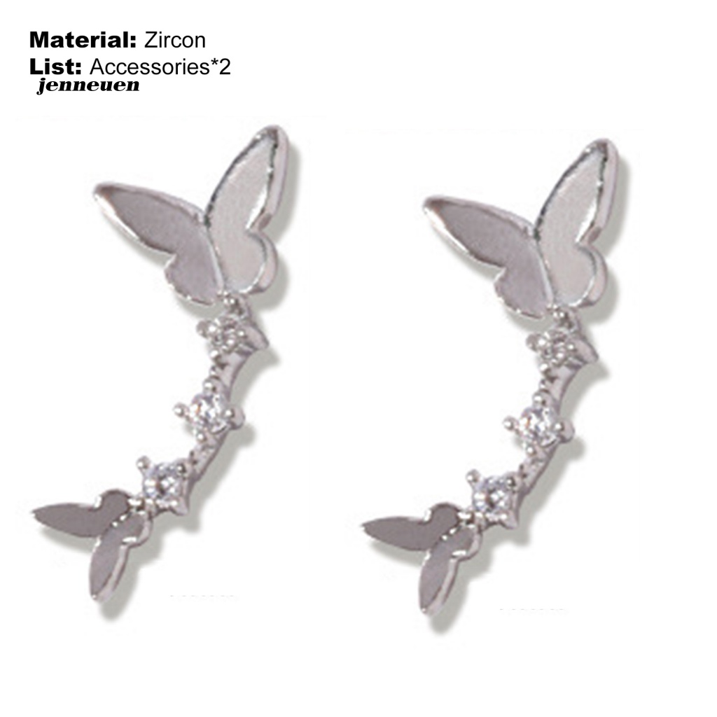 Set 2 Hộp Phụ Kiện Trang Trí Móng Tay Hình Bướm Lấp Lánh DIY