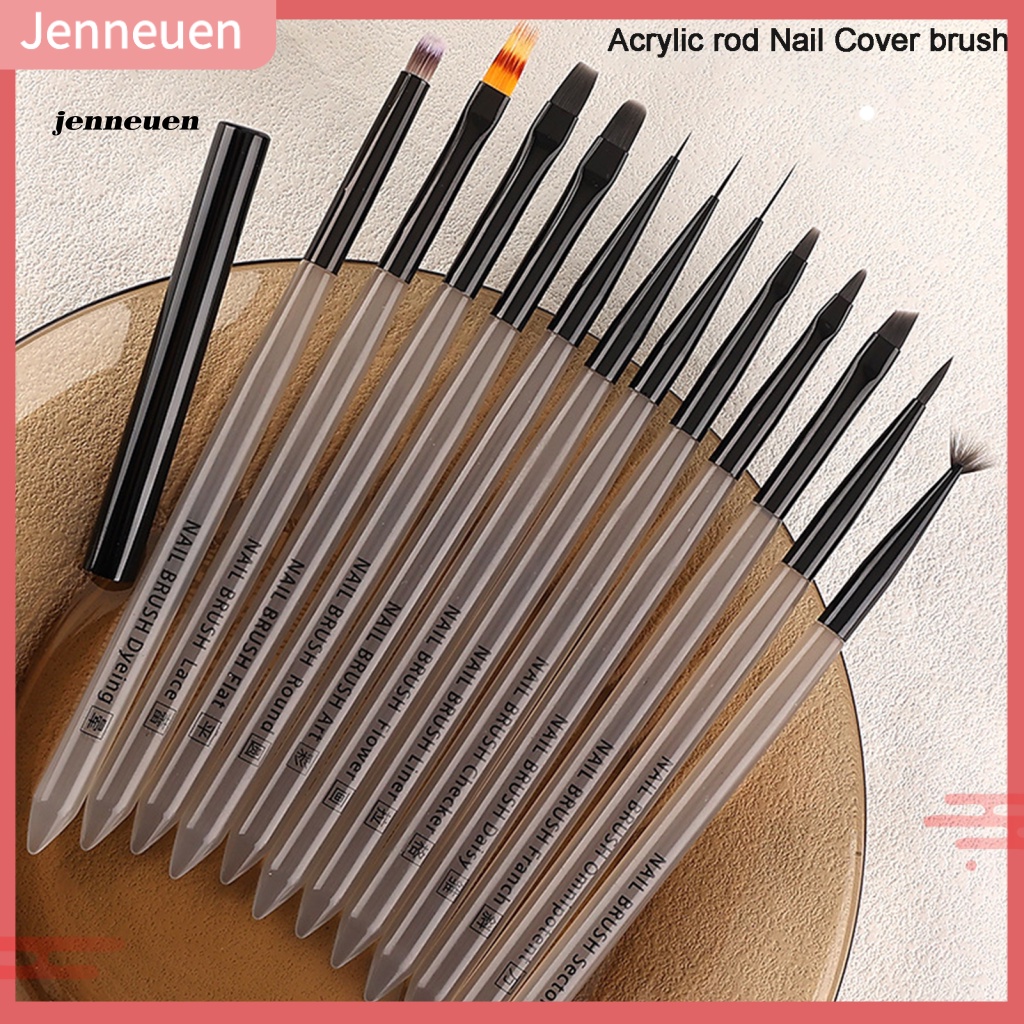 Bút Vẽ Trang Trí Móng Nghệ Thuật Đầu Tròn Dẹt Chống Trượt Bằng Acrylic