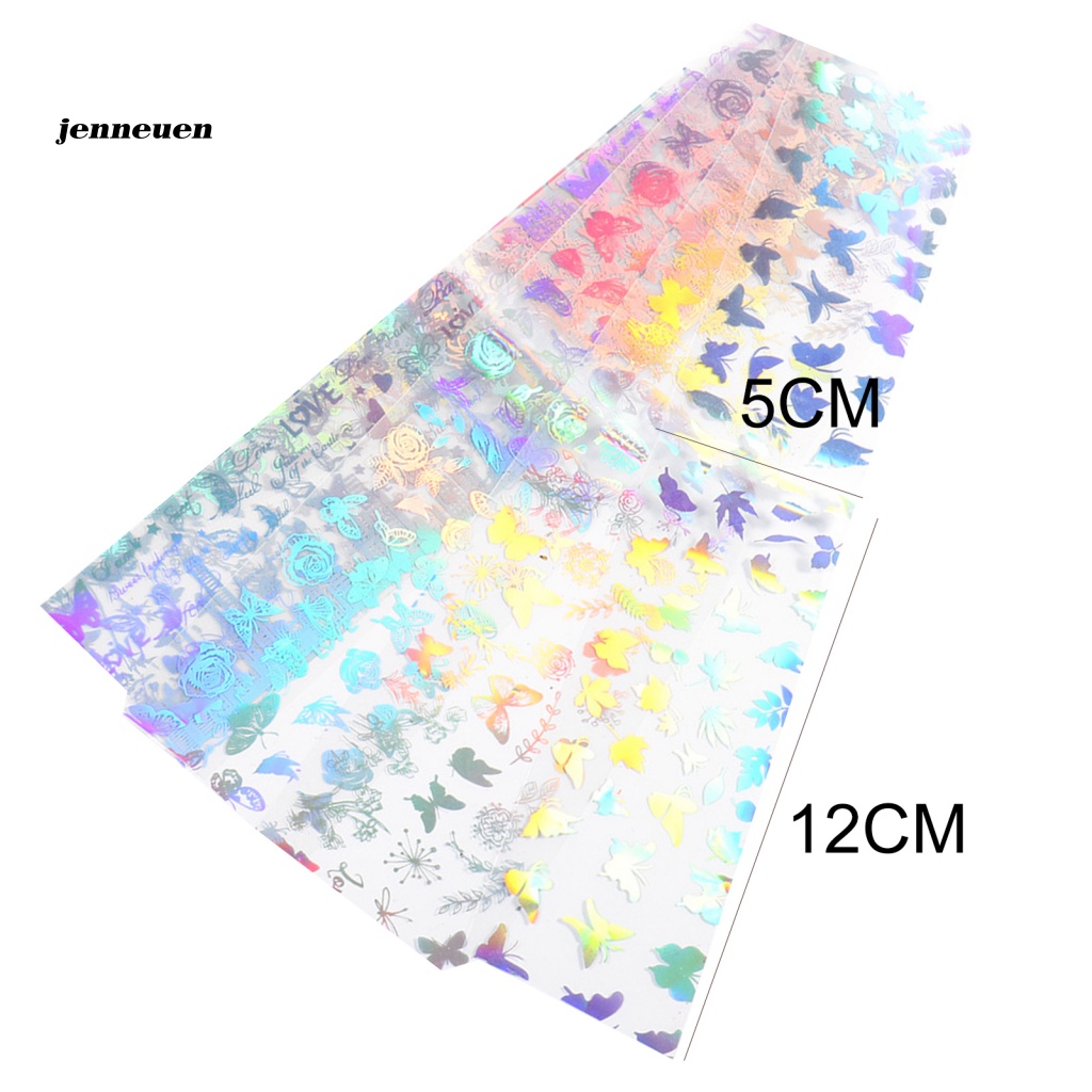 Set 10 Nhãn Dán Móng Tay Mini Màu Laser Lấp Lánh DIY