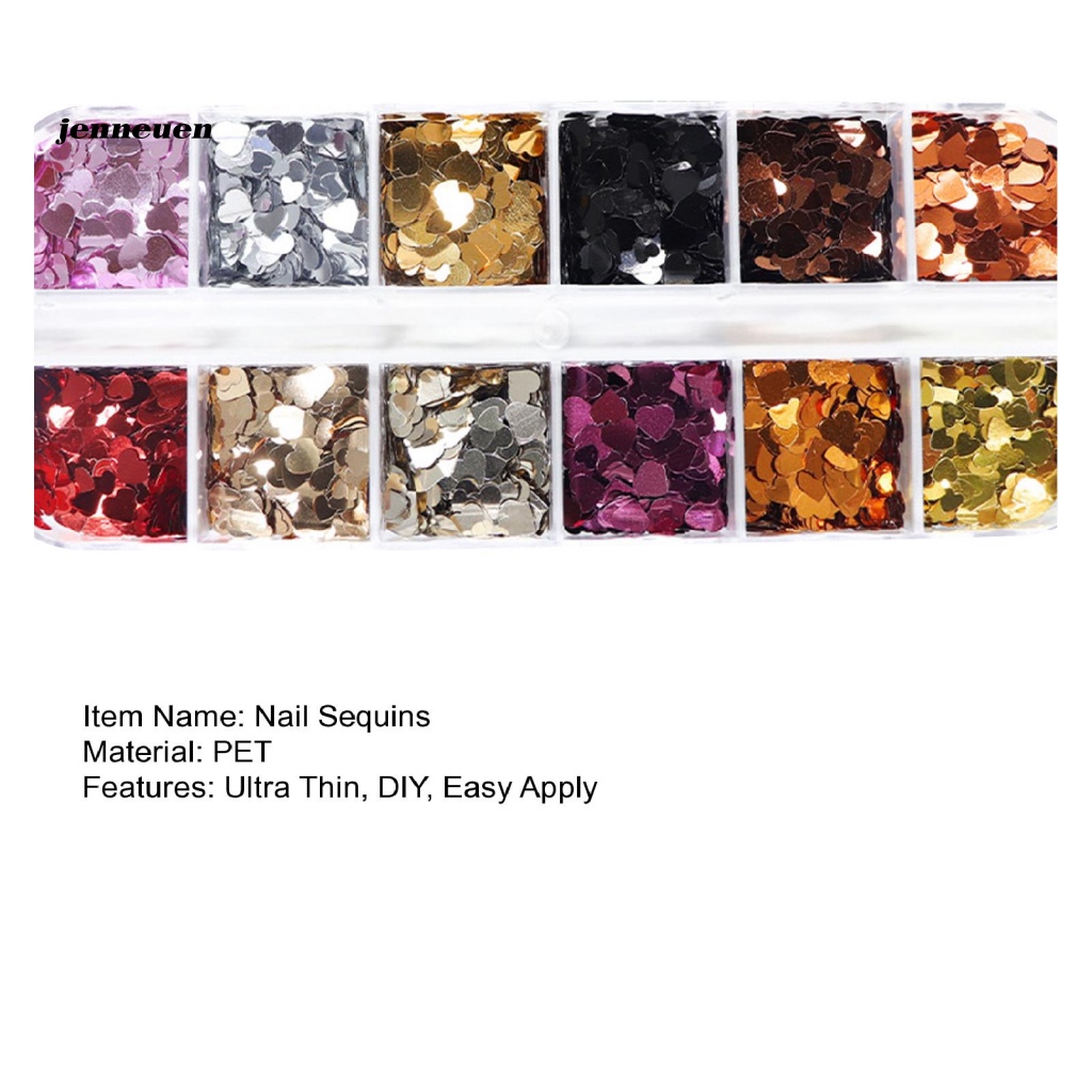 1 Hộp Kim Sa Siêu Nhẹ Hình Chữ / Lá / Ngôi Sao Trang Trí Móng Tay