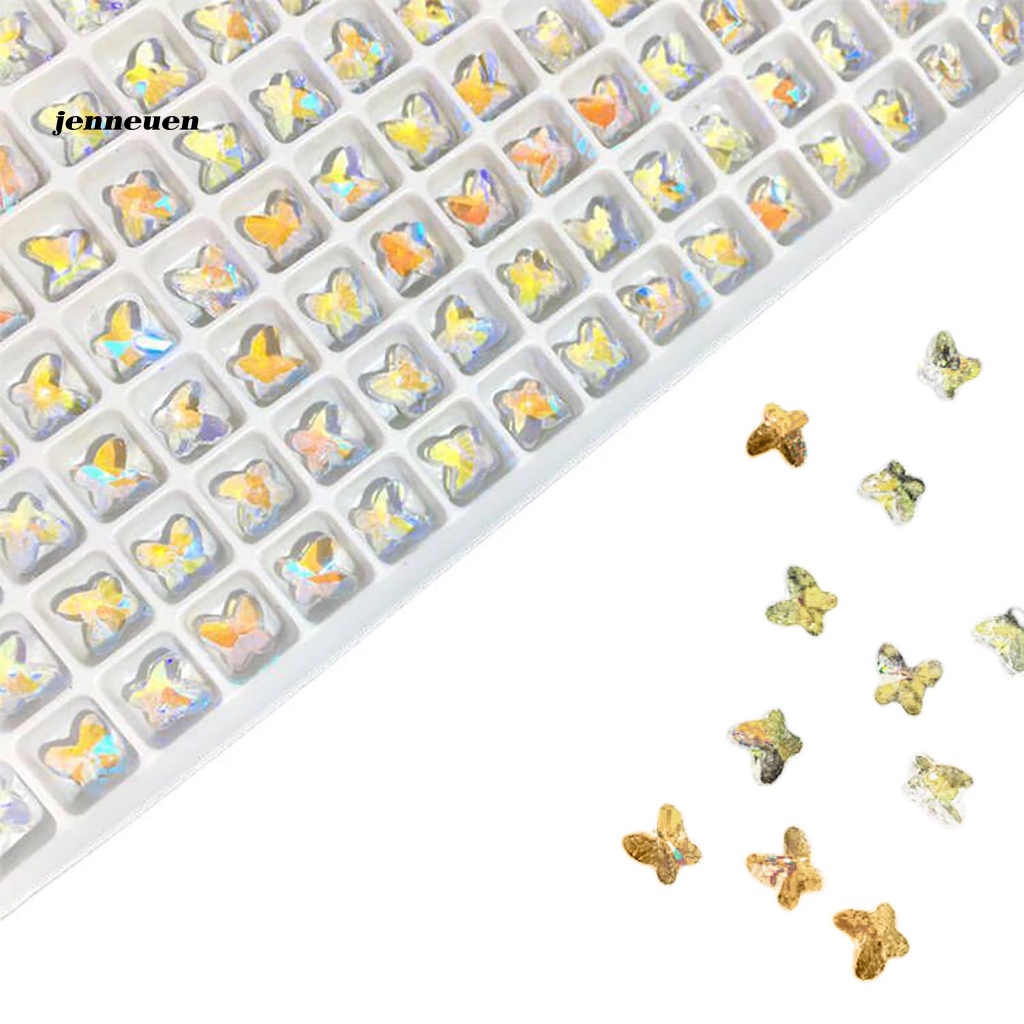 Bộ 50 Phụ Kiện Trang Trí Móng Tay Hình Bươm Bướm Xinh Xắn