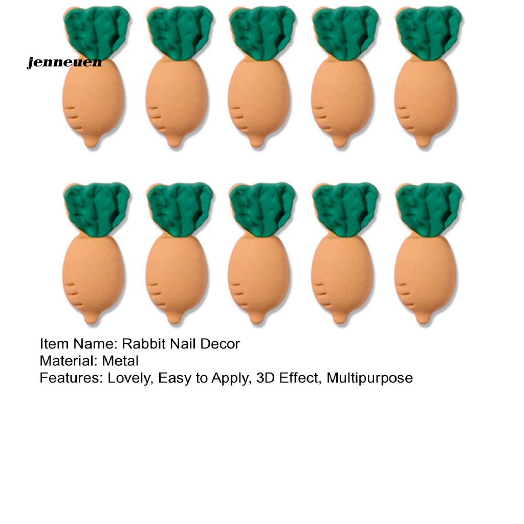 Set 10 Phụ Kiện Trang Trí Móng Tay Hình Thỏ Dễ Thương Siêu Nhẹ