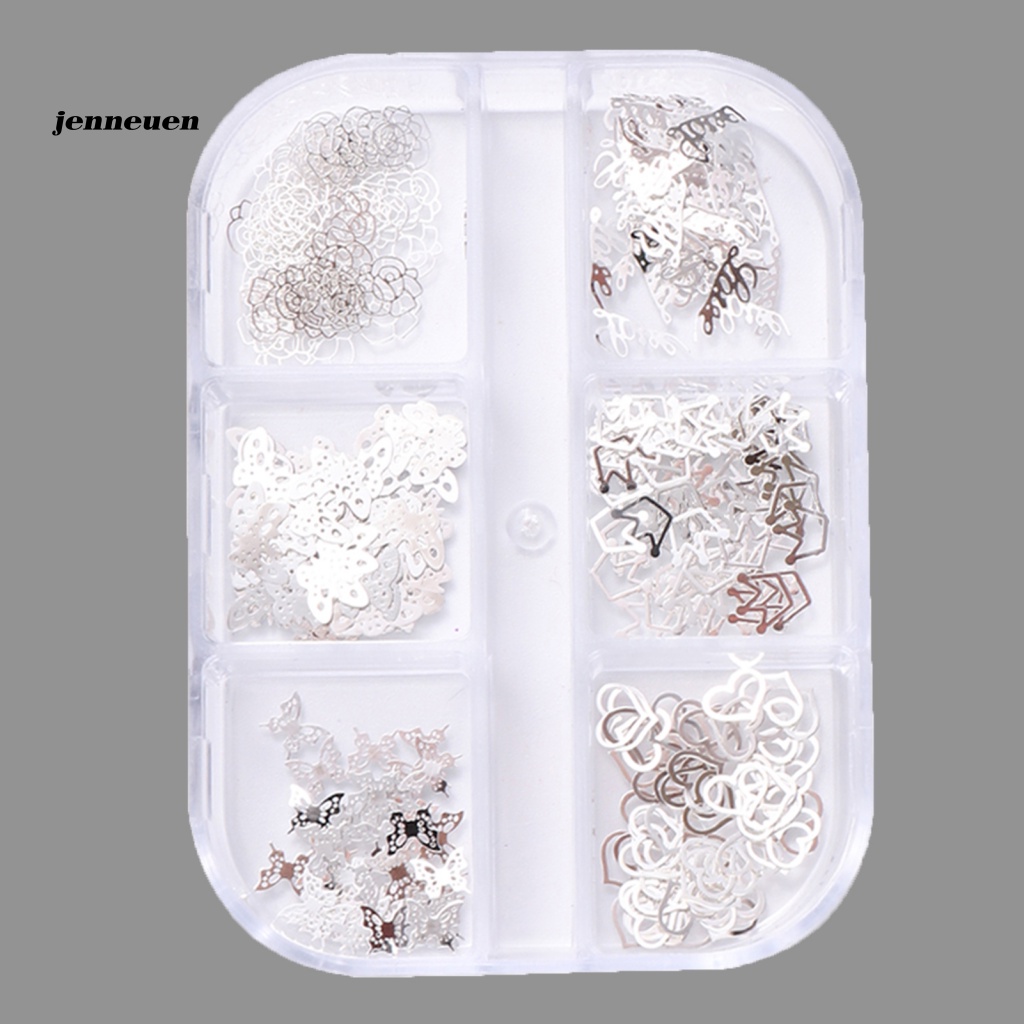 Hộp 50 Phụ Kiện Kim Loại 3D Trang Trí Móng Tay Có Thể Tháo Rời