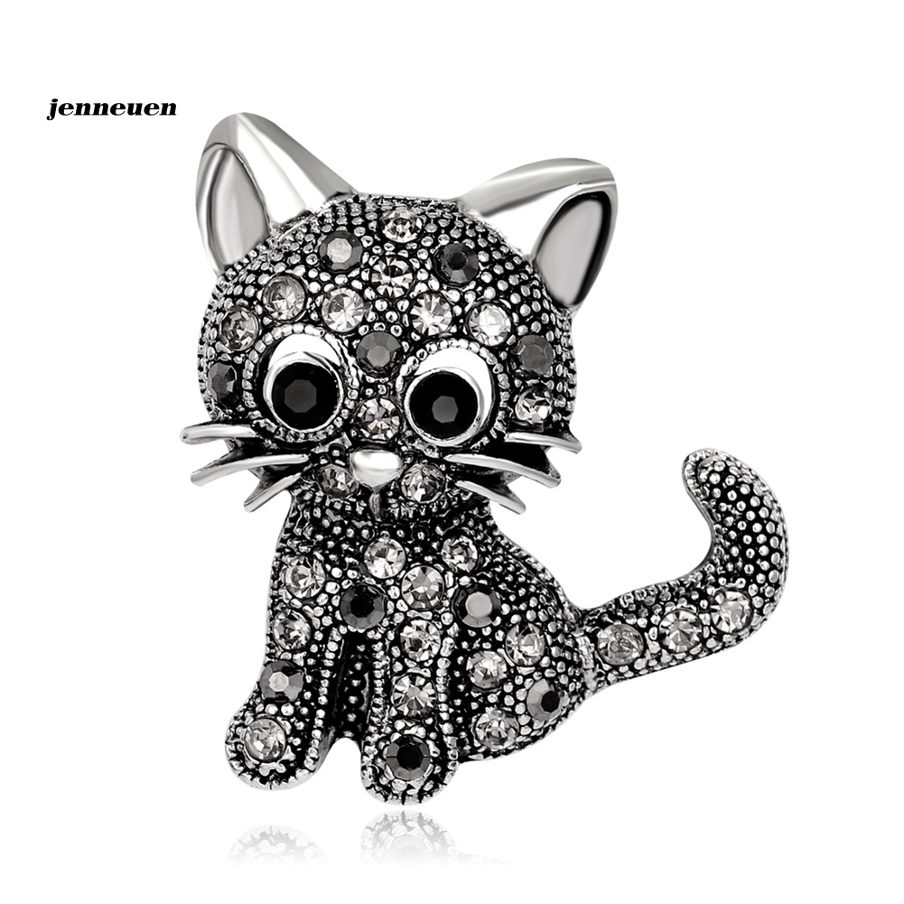 Ghim Cài Áo Hình Mèo Đính Đá Đáng Yêu